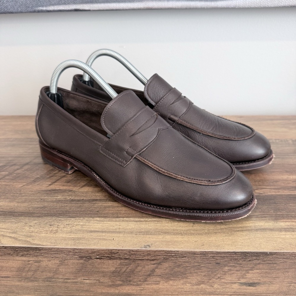 Meermin Brown Soft Calf Leather Penny Loafers Slip On Men's Size UK 7.5 - US 8.5
